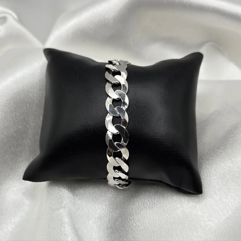 Sterling Silver 925 Cuban Chain Bracelet - Picture 1 of 7